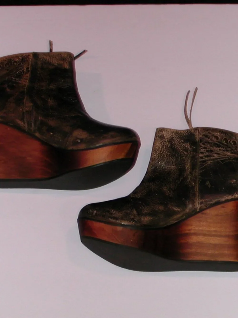 Bed Stu Ghent Boot Distressed Leather Studded Zip Up Wedges Women's Size 7